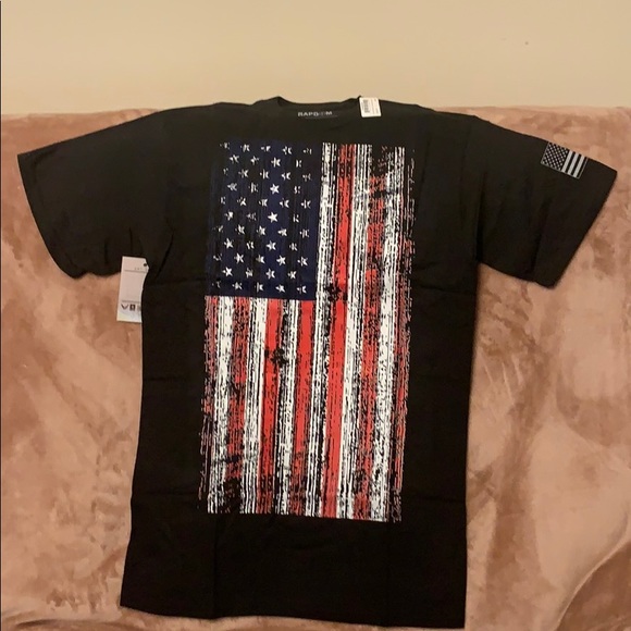 BLACK RWB US AMERICAN FLAG TACTICAL GRAPHIC TEE - Picture 1 of 2
